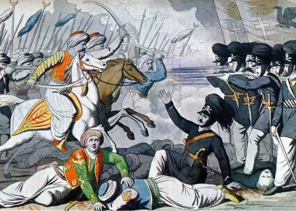 Το Βατερλό των Φιλικών στο Δραγατσάνι (Ιούνιος 1821), σε λαϊκή γκραβούρα της εποχής